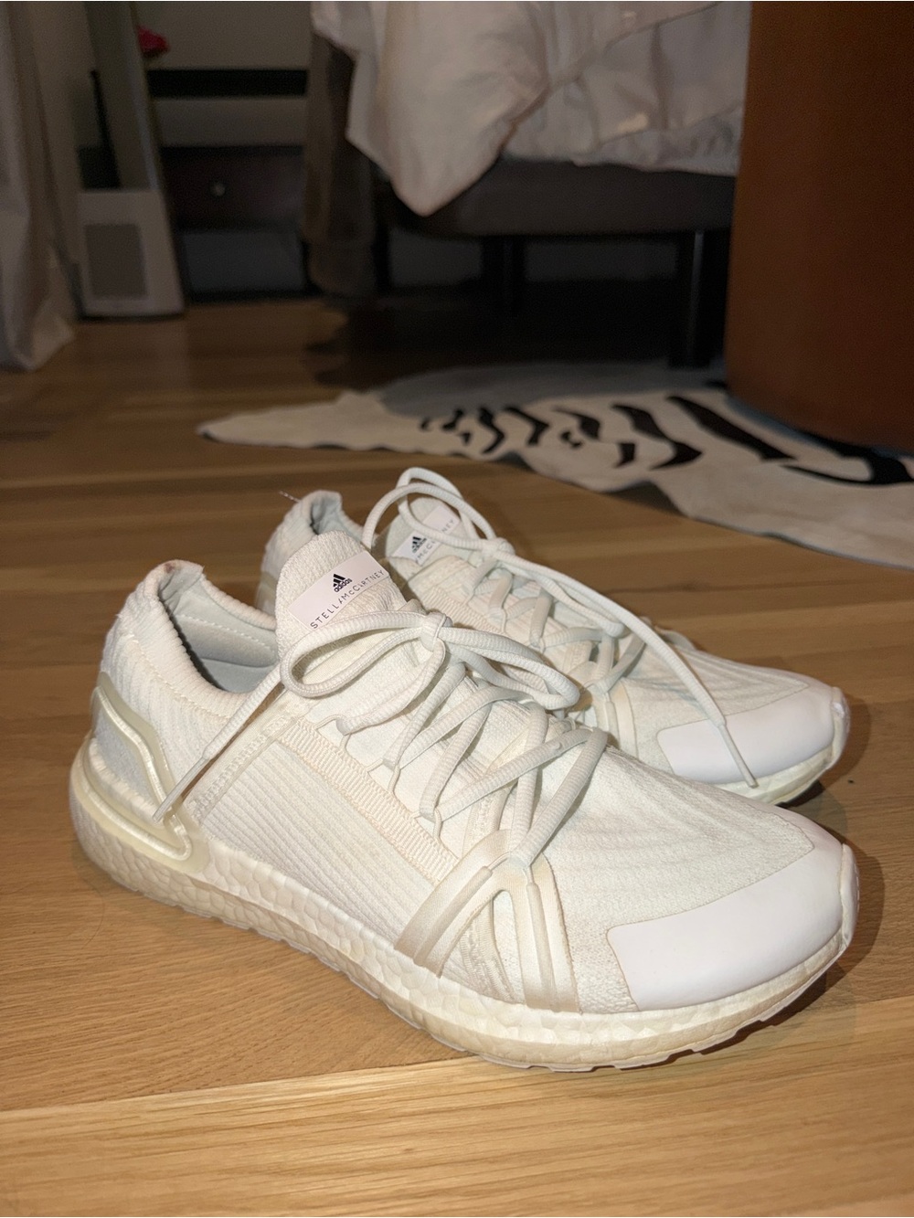 Stella McCartney Women's Off-White Knit Running Sneakers